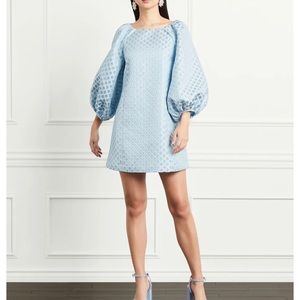 Hill House Araminta Dress Snowflake Brocade blue size Medium